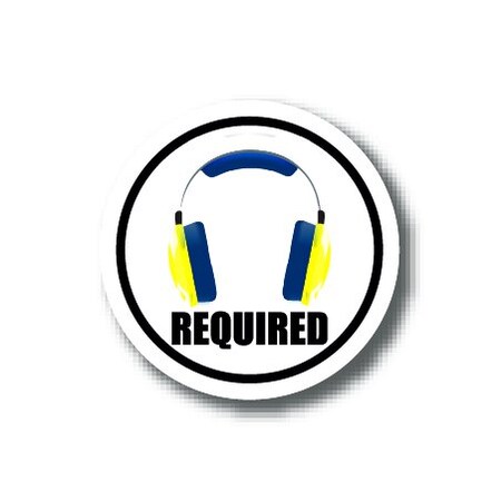 Ergomat 16in CIRCLE SIGNS - Ear Protection REQUIRED DSV-SIGN 256 #3058 -UEN